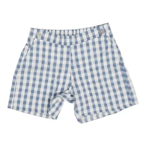 Analogie Gingham Pull On Shorts - Bright Blue