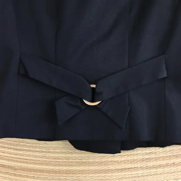 Anthropologie Leifsdottir Black Cotton Military Style Cropped Jacket Size M