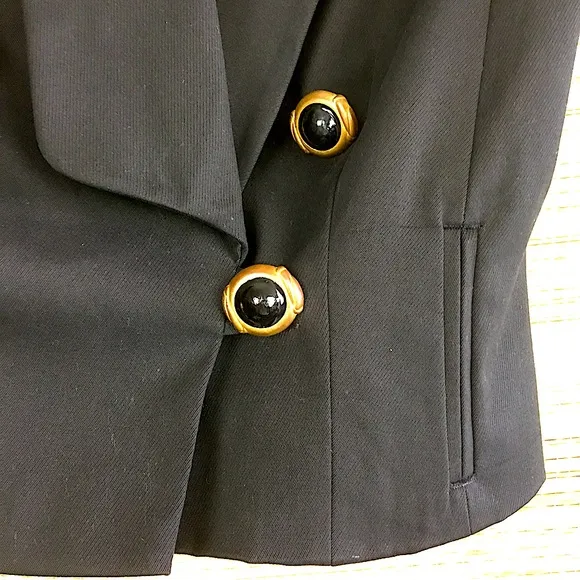 Anthropologie Leifsdottir Black Cotton Military Style Cropped Jacket Size M