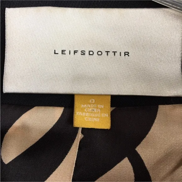 Anthropologie Leifsdottir Black Cotton Military Style Cropped Jacket Size M