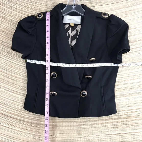 Anthropologie Leifsdottir Black Cotton Military Style Cropped Jacket Size M