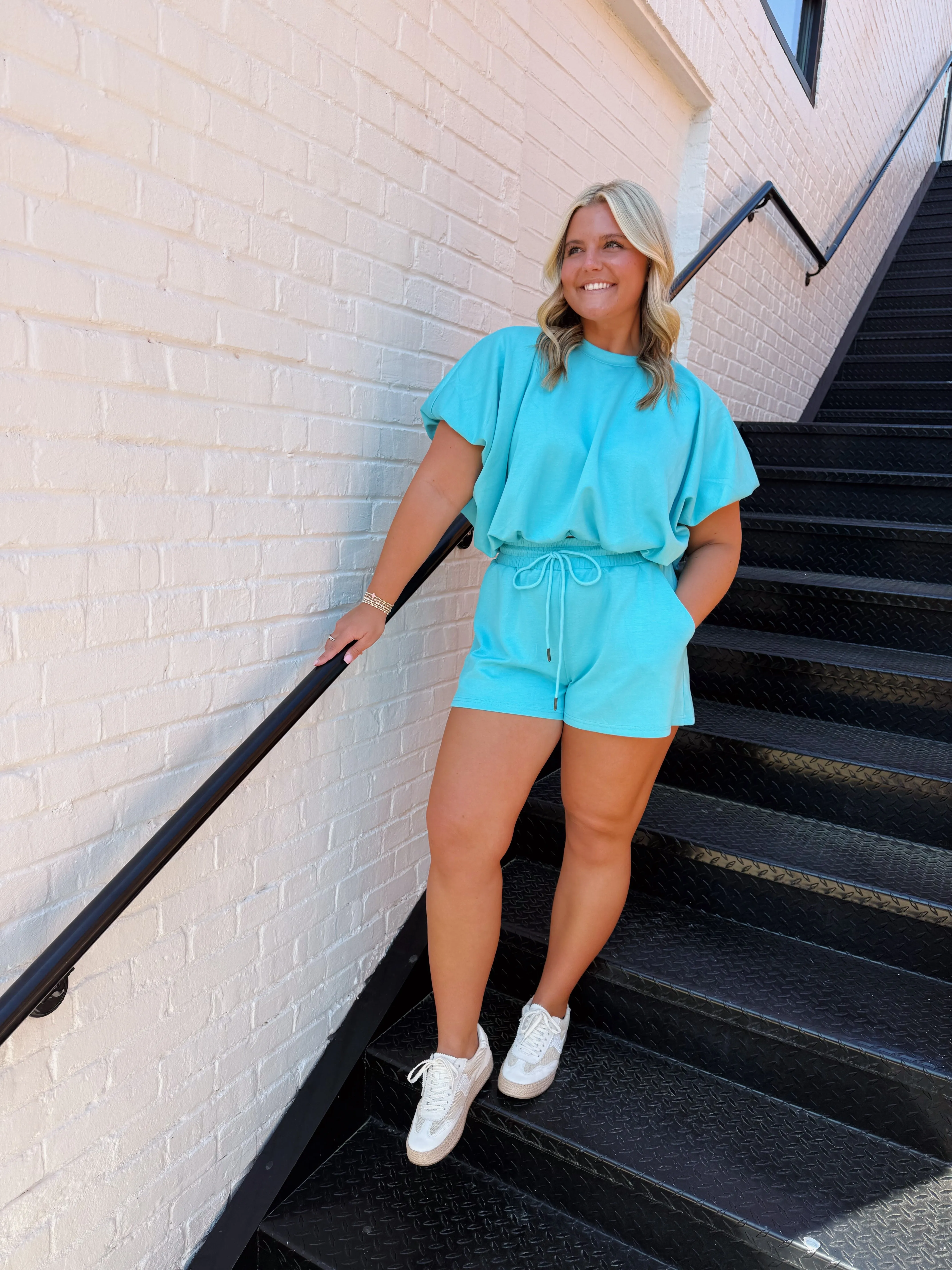 Aqua Bubble Hem Comfy Set