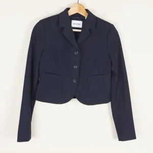 Aritzia Sunday Best Cropped Navy Blue Stella Blazer Womens Sz 00