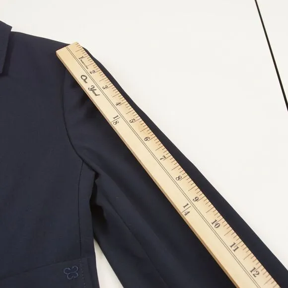 Aritzia Sunday Best Cropped Navy Blue Stella Blazer Womens Sz 00