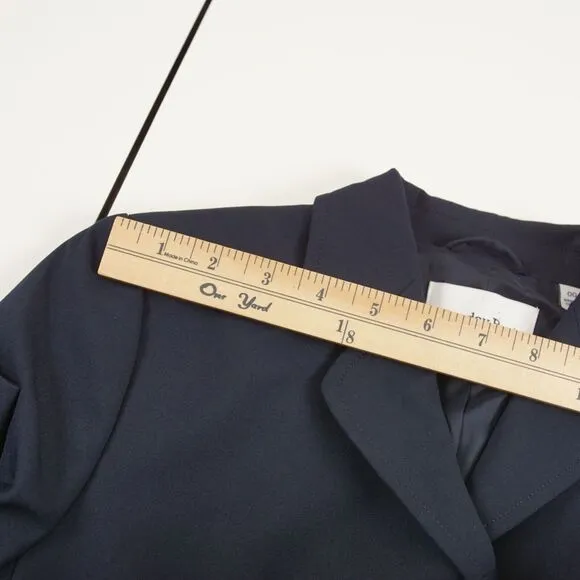 Aritzia Sunday Best Cropped Navy Blue Stella Blazer Womens Sz 00