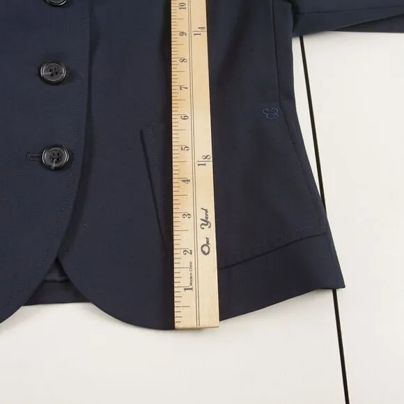 Aritzia Sunday Best Cropped Navy Blue Stella Blazer Womens Sz 00