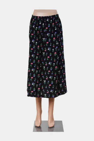Assorted Brands Black  Floral Midi Skirt