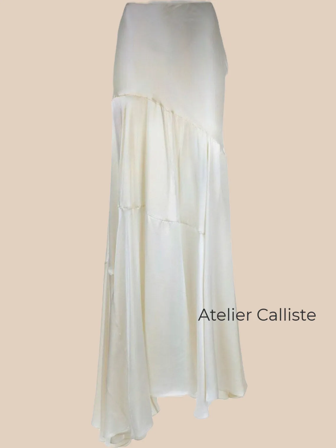 Asymmetrical satin skirt