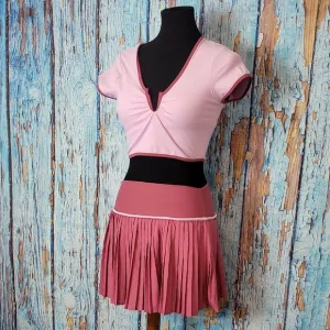 athleisure matching pleated skort and cropped top