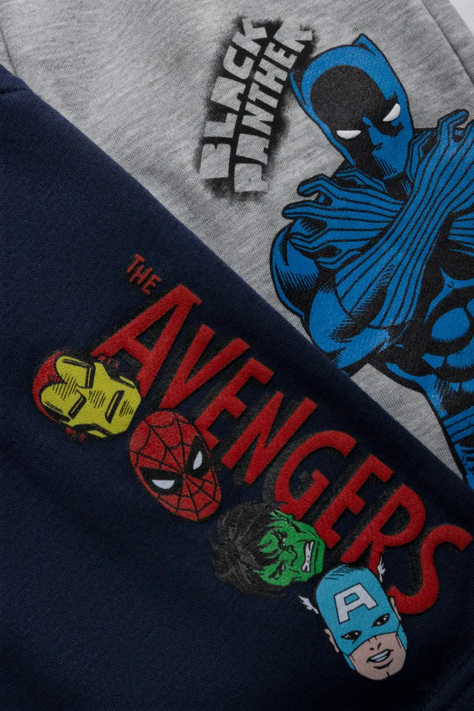 Avengers 2 Pack Shorts Navy & Grey