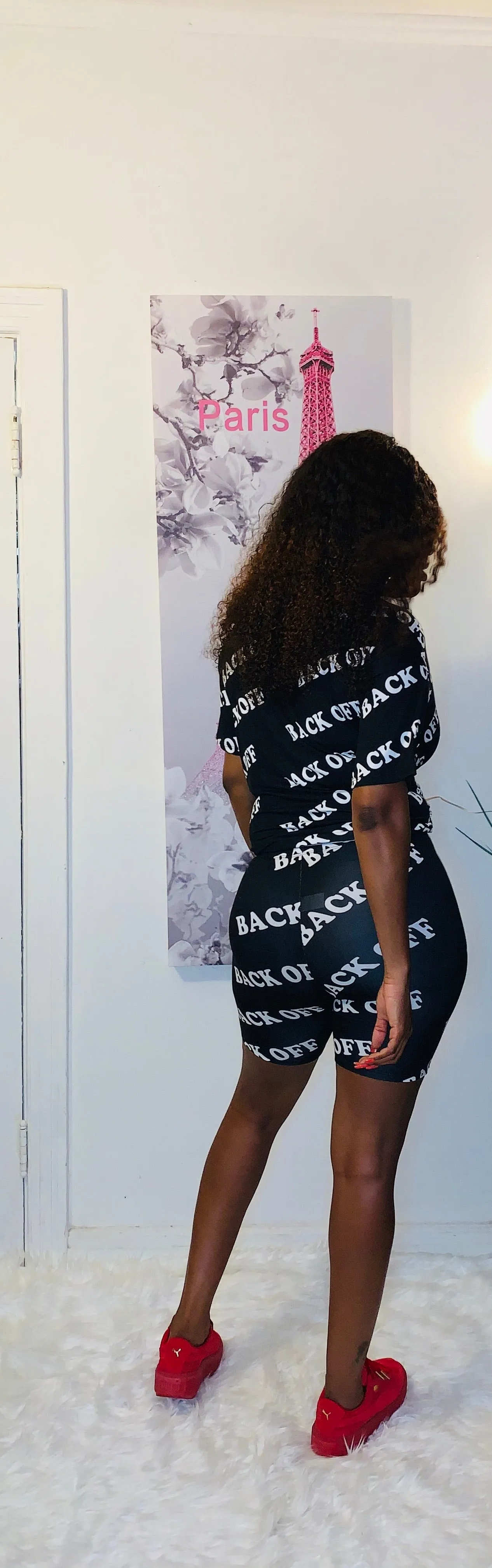 Back Off Biker Shorts Set