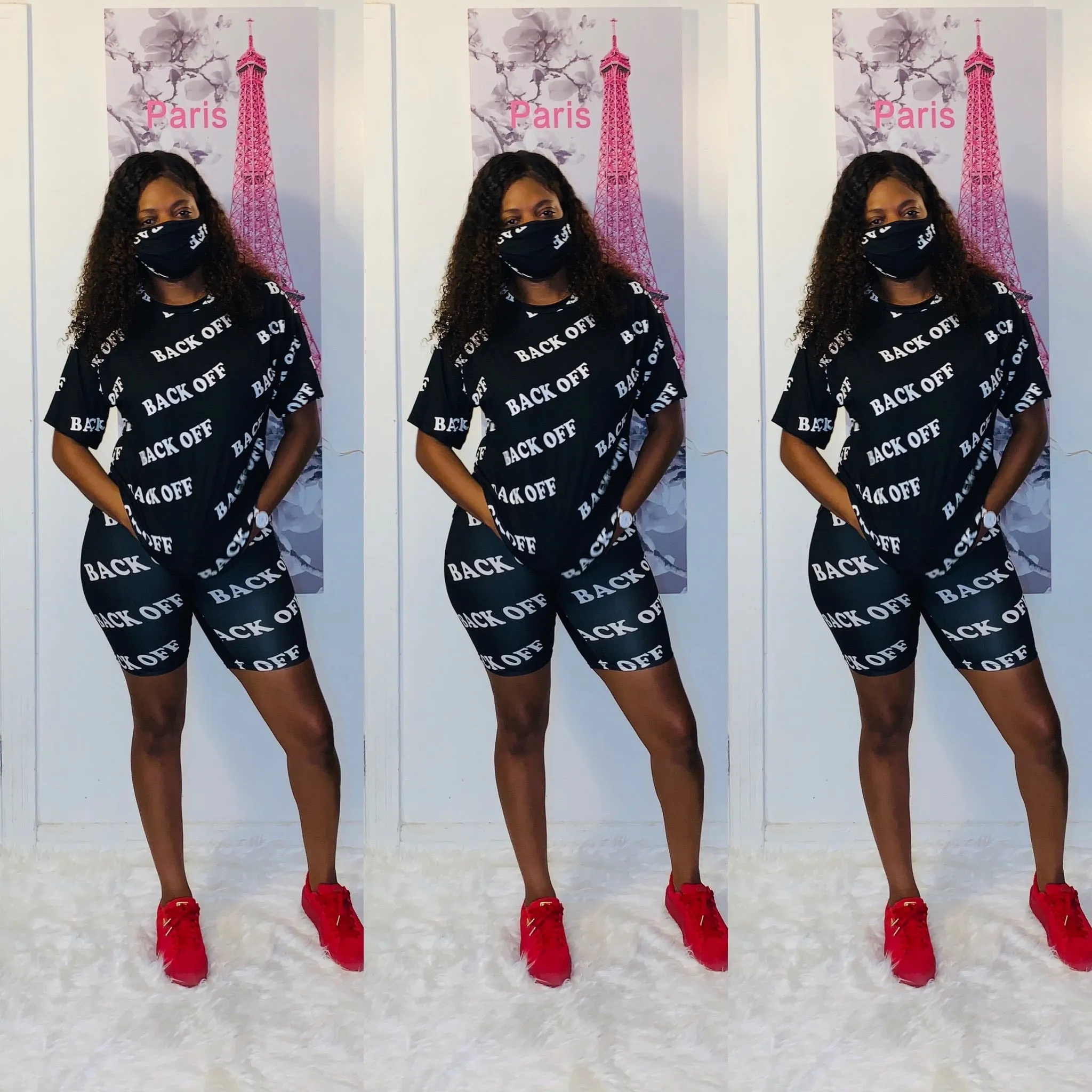 Back Off Biker Shorts Set