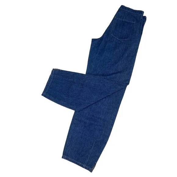 Banana Republic Button Fly Jeans Womens 27 Blue Barrel High Rise Relaxed Taper