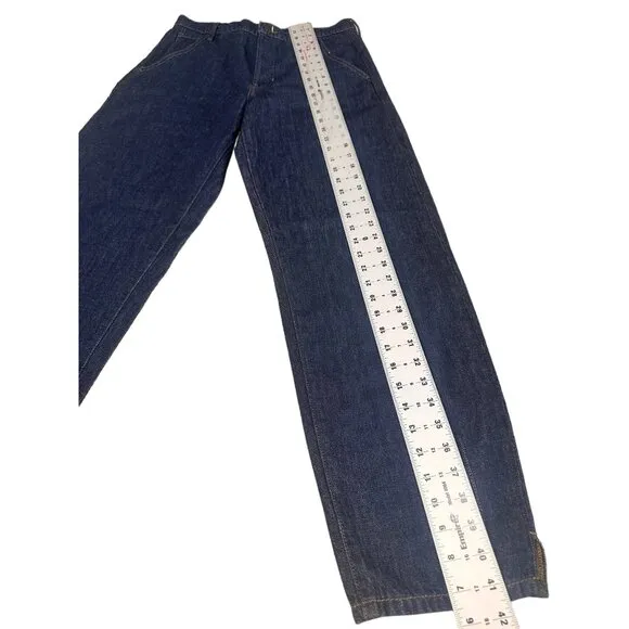 Banana Republic Button Fly Jeans Womens 27 Blue Barrel High Rise Relaxed Taper