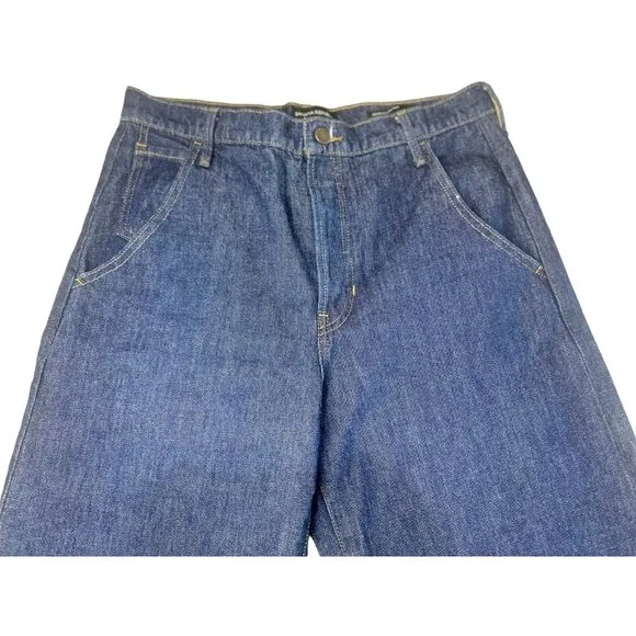 Banana Republic Button Fly Jeans Womens 27 Blue Barrel High Rise Relaxed Taper