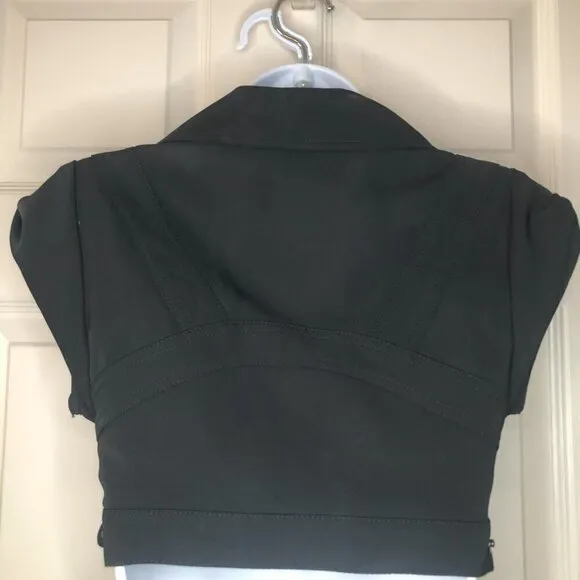 Bebe Black Short Sleeve Cropped Jacket Size 00