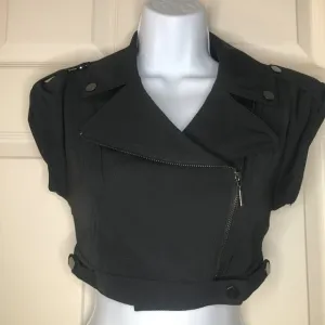 Bebe Black Short Sleeve Cropped Jacket Size 00