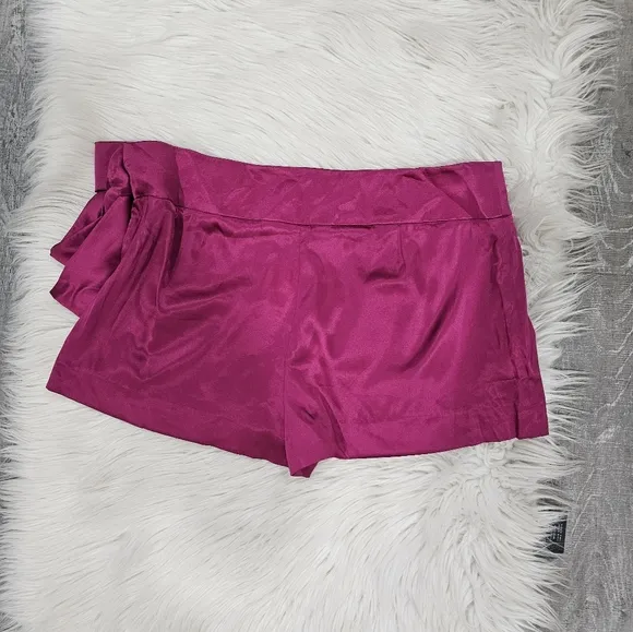 Bebe embroidered halter tie top and satin shorts set
