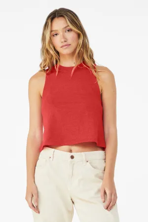 BELLA CANVAS  Women's Racerback Cropped Tank. BC6682 Heather Red