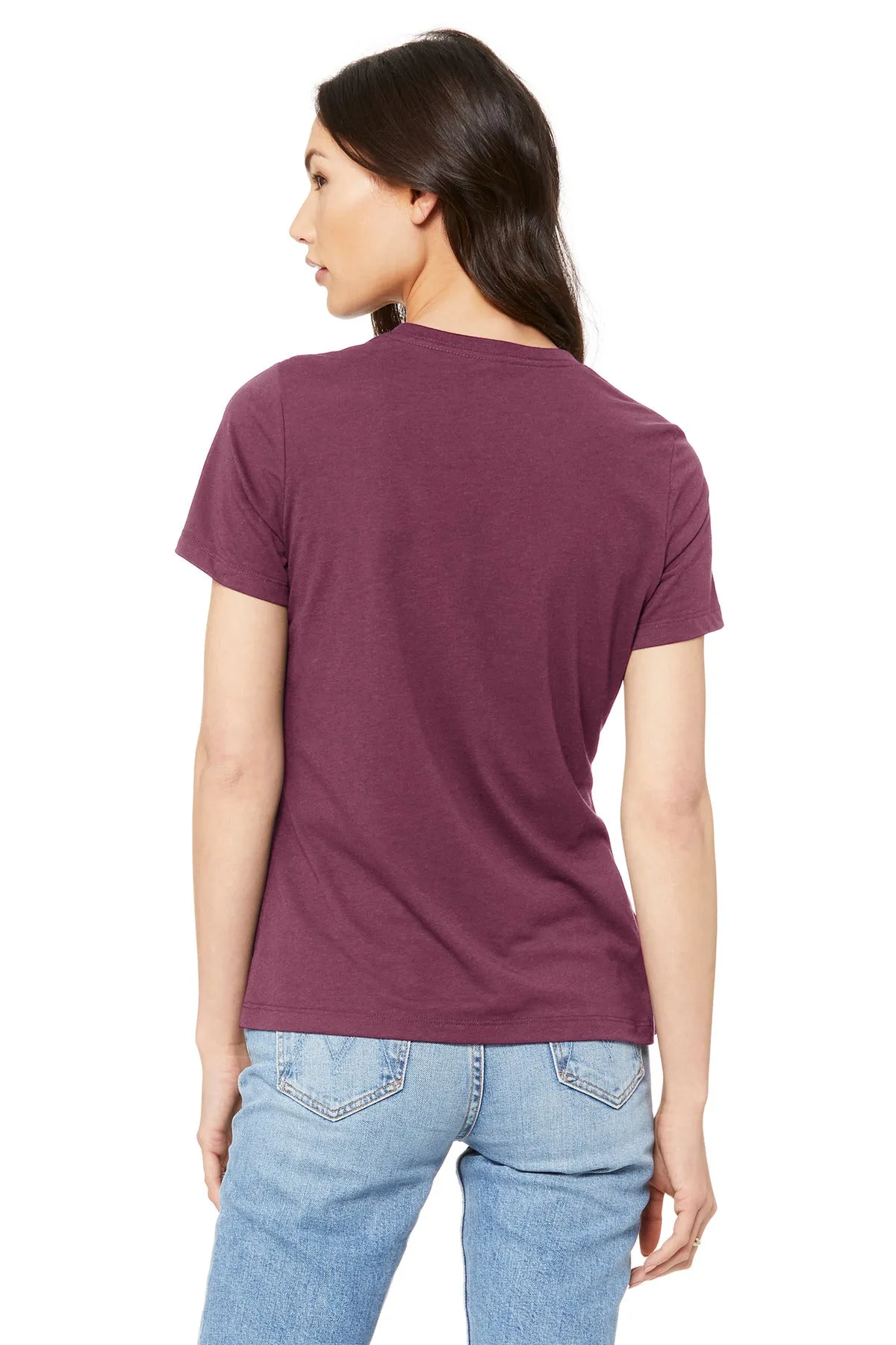 BELLA CANVAS  Women's Relaxed Jersey Short Sleeve Tee. BC6400 Maroon