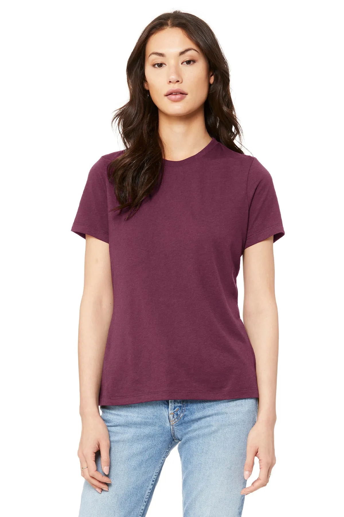 BELLA CANVAS  Women's Relaxed Jersey Short Sleeve Tee. BC6400 Maroon