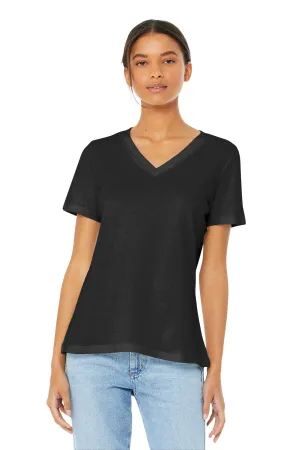 BELLA CANVAS  Women's Relaxed Jersey Short Sleeve V-Neck Tee. BC6405 Black