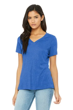 BELLA CANVAS Women's Relaxed Triblend V-Neck Tee BC6415 True Royal Triblend