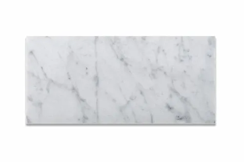 Bianco Carrara White 6 X 12 Marble Polished Brick Tile - Box of 5 sq. ft.