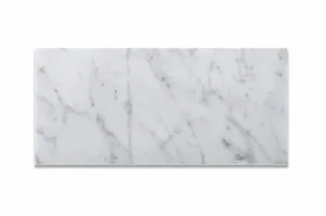 Bianco Carrara White 6 X 12 Marble Polished Brick Tile - Box of 5 sq. ft.