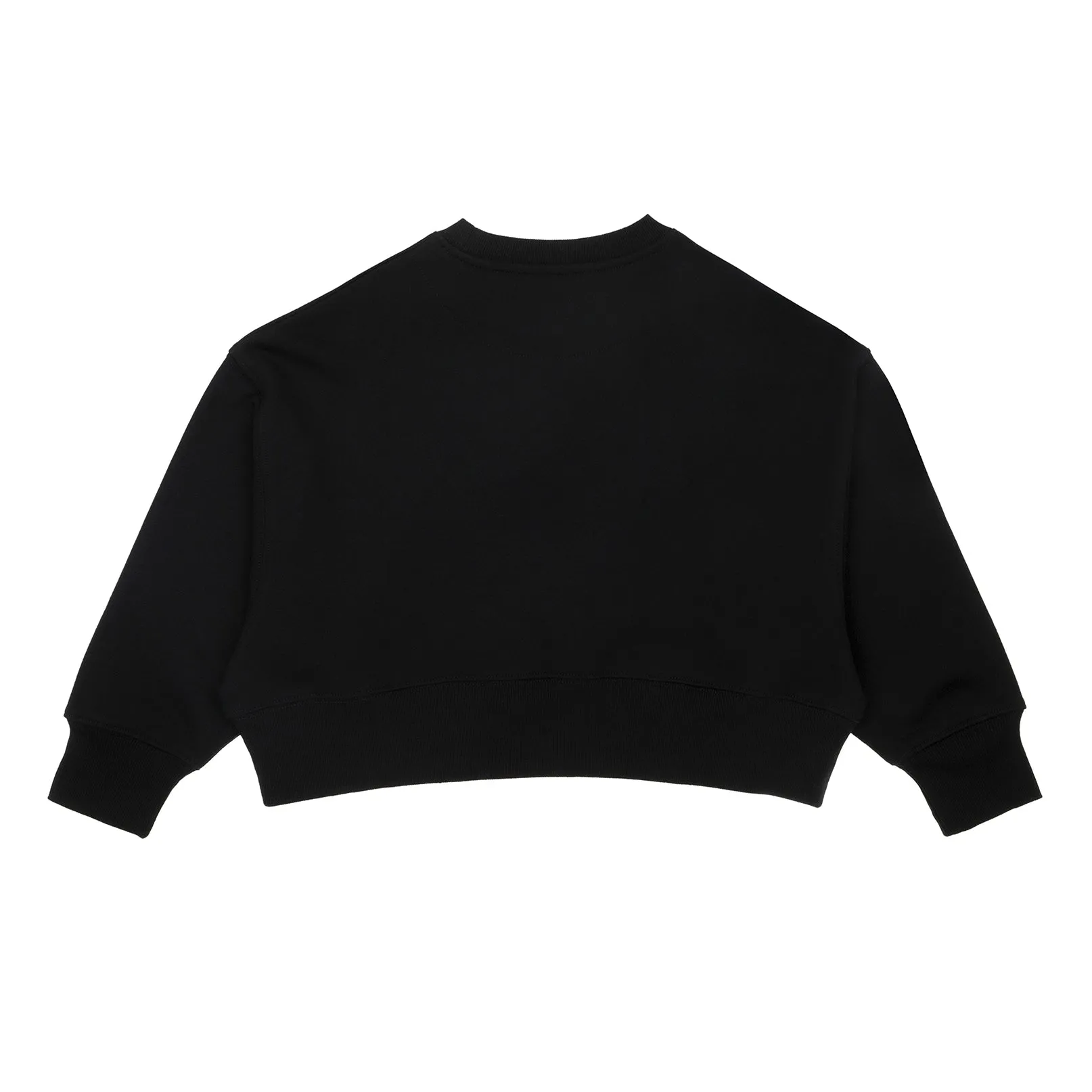 Black Cropped Crew Neck Jumper