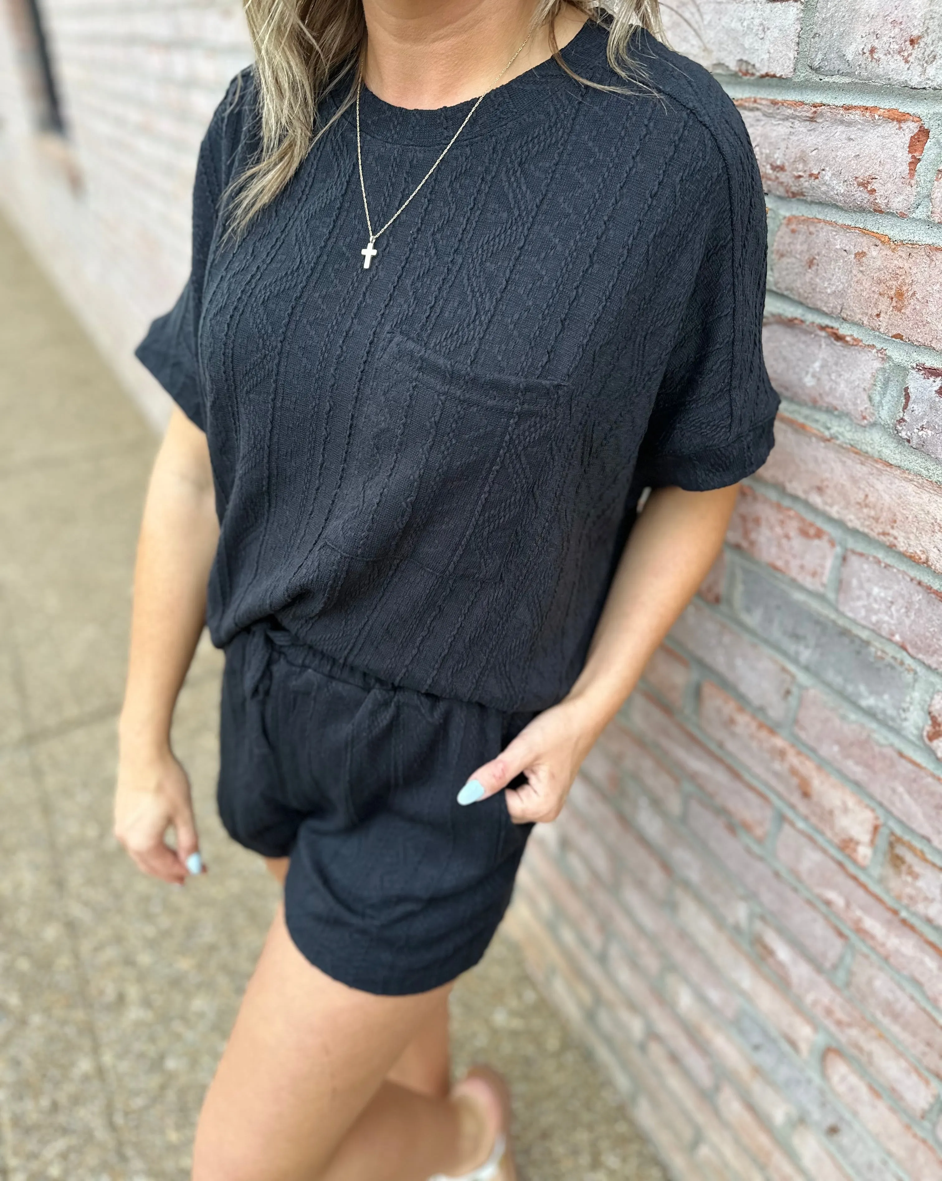 Black Ribbed 2pc Set