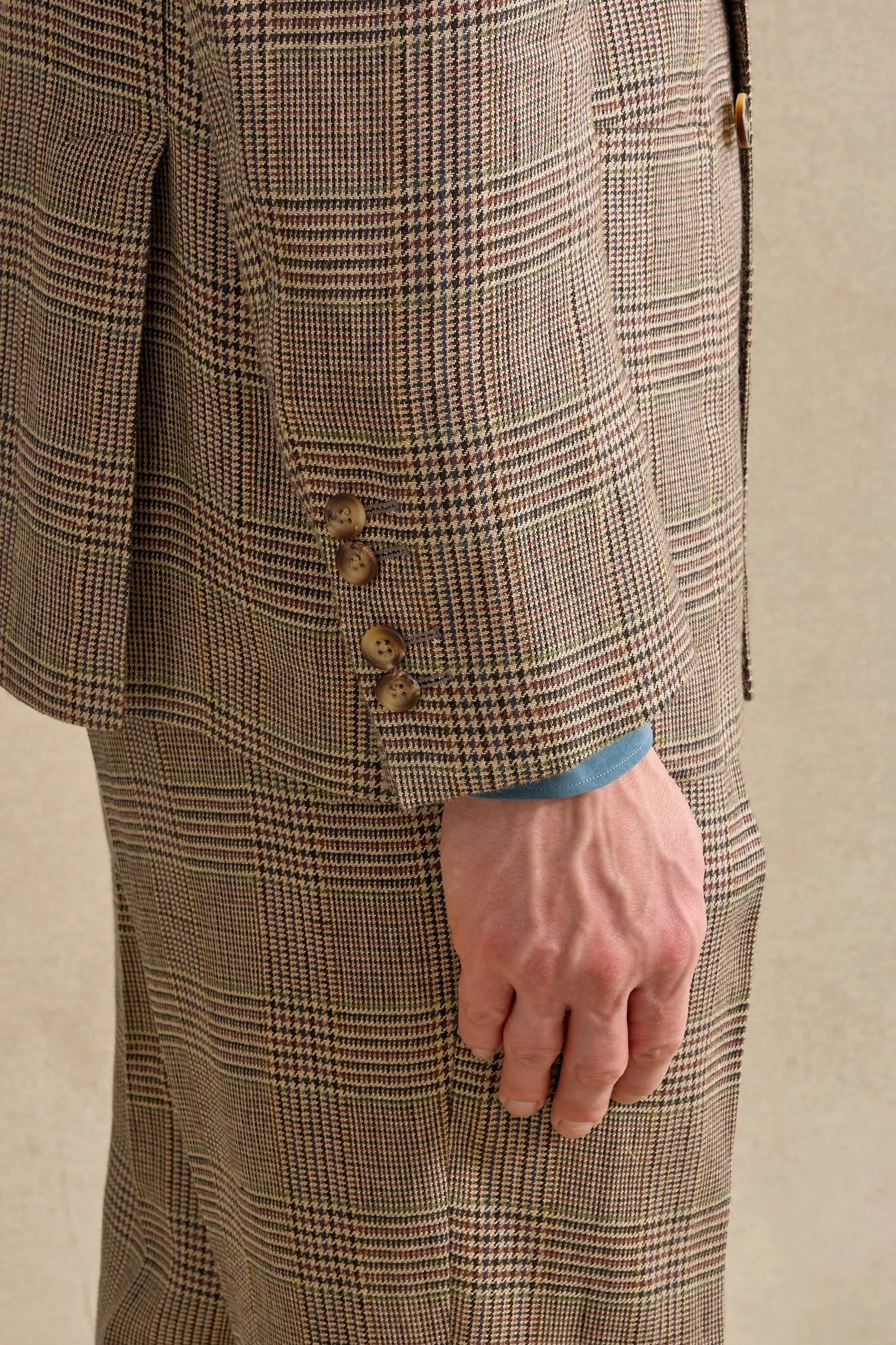 Blue & Brown Prince of Wales Double Breasted Jacket
