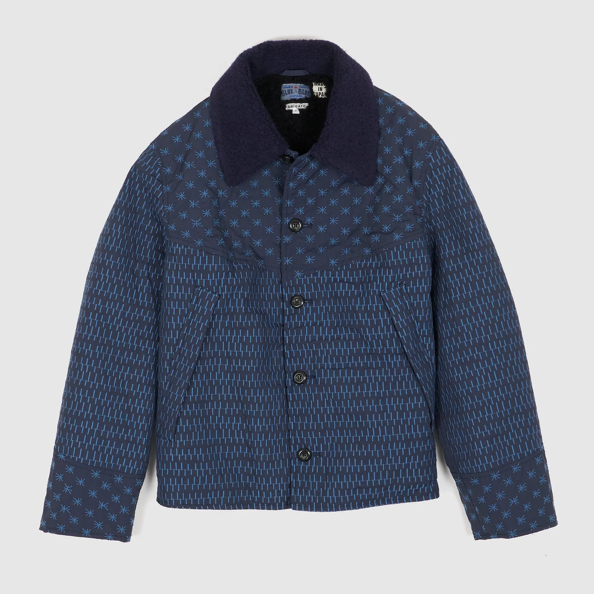 Blue Blue Japan Ladies Boa Lining Jacket With Embroideries