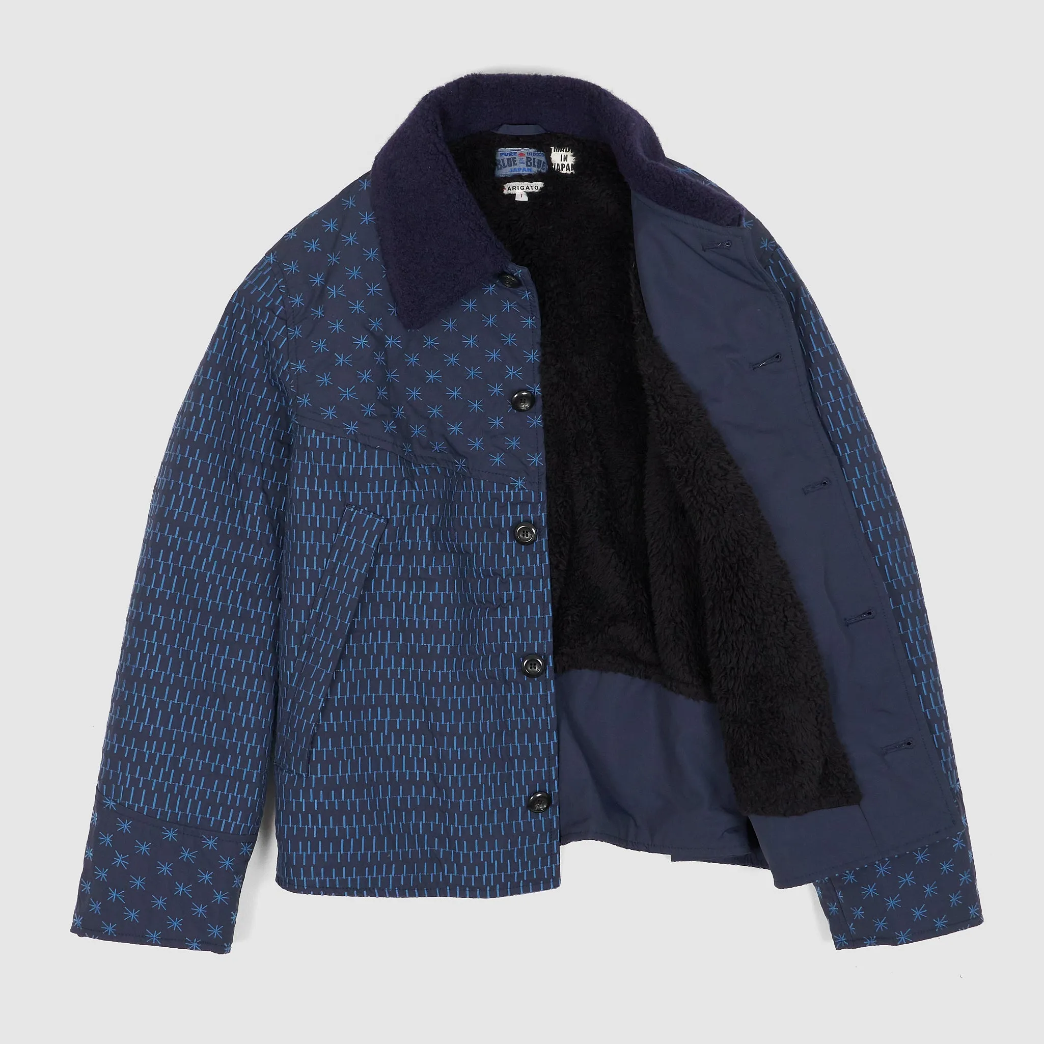Blue Blue Japan Ladies Boa Lining Jacket With Embroideries