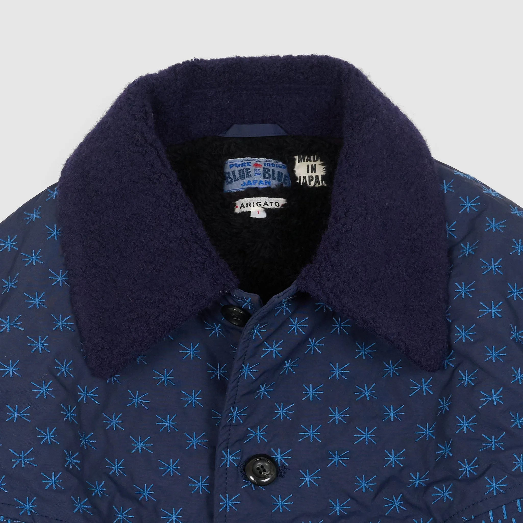 Blue Blue Japan Ladies Boa Lining Jacket With Embroideries