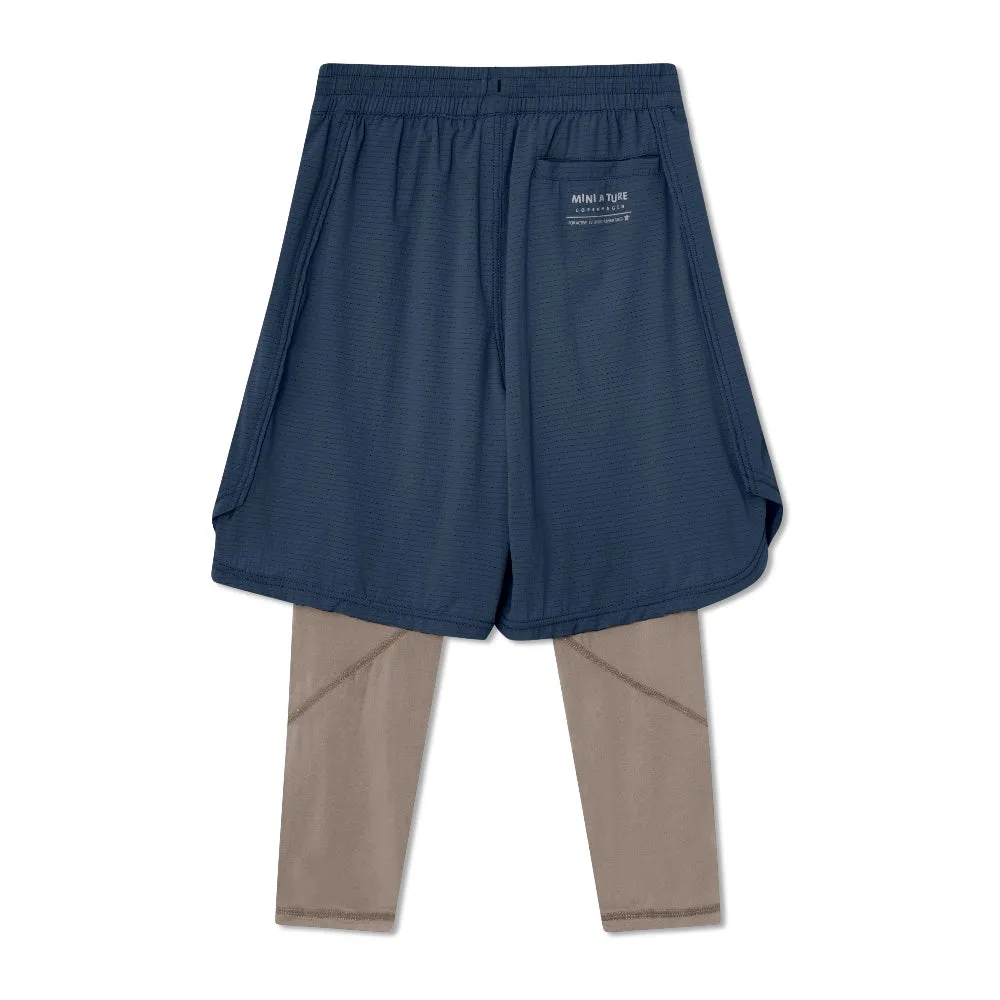 Blue Printed Logo Sport Shorts