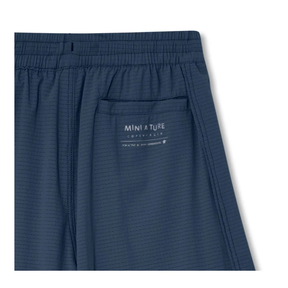 Blue Printed Logo Sport Shorts