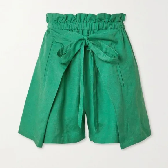 BNWT Cult Gaia Linen Campbell Shorts in Pool, Size XS