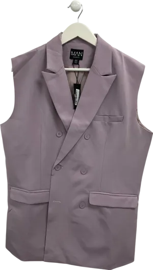 boohooMan Purple Relaxed Fit Sleeveless Suit Jacket UK 38" CHEST