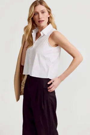 Boxy Cropped Sleeveless Shirt