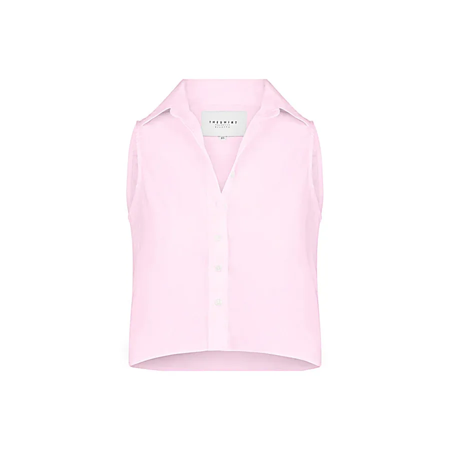 Boxy Cropped Sleeveless Shirt