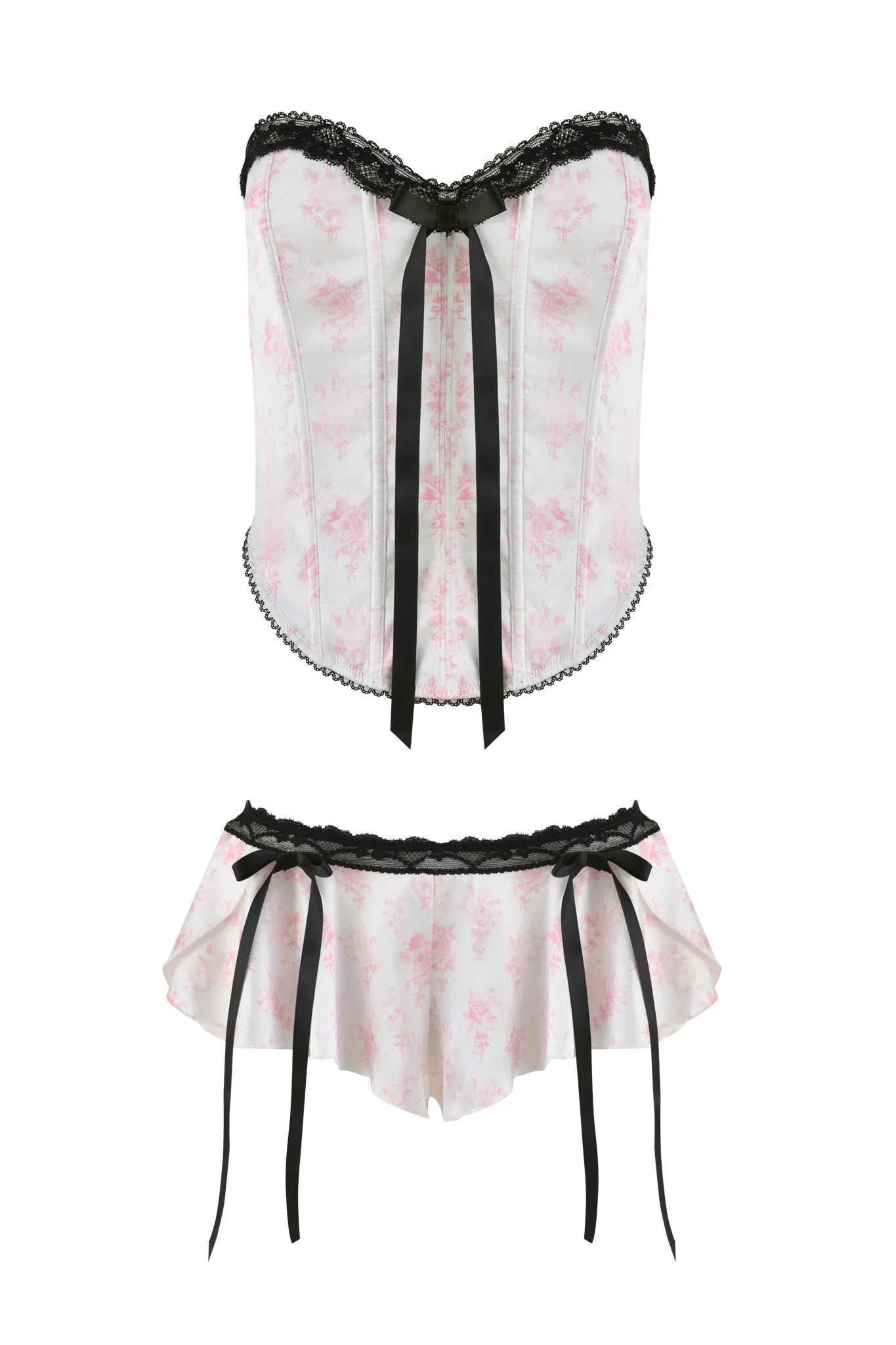 BRIDGET BUSTIER 2 PIECE SET - PINK : FLORAL