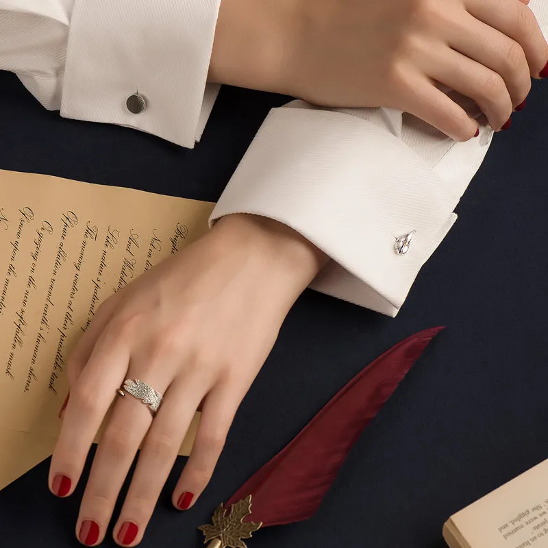 Bright Star Quill Silver Open Ring