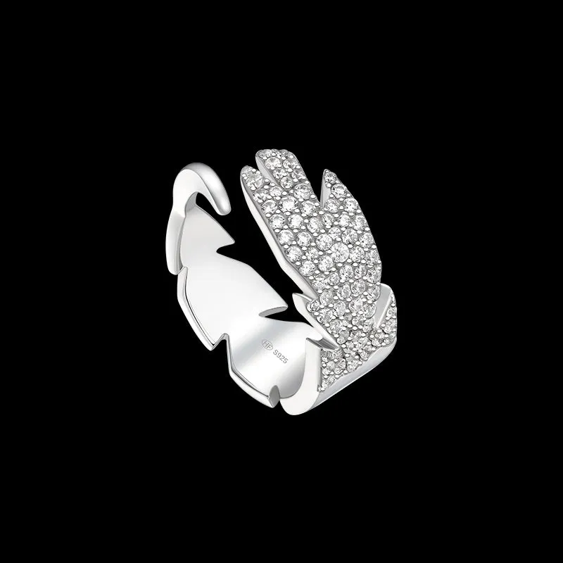 Bright Star Quill Silver Open Ring