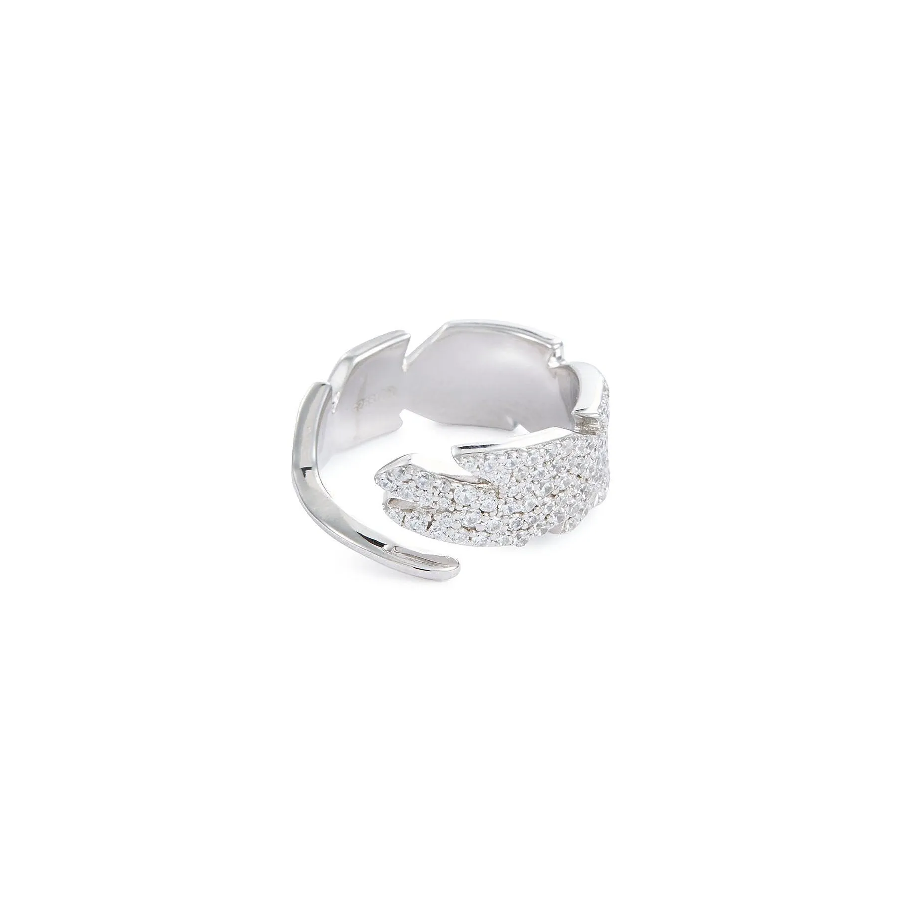 Bright Star Quill Silver Open Ring