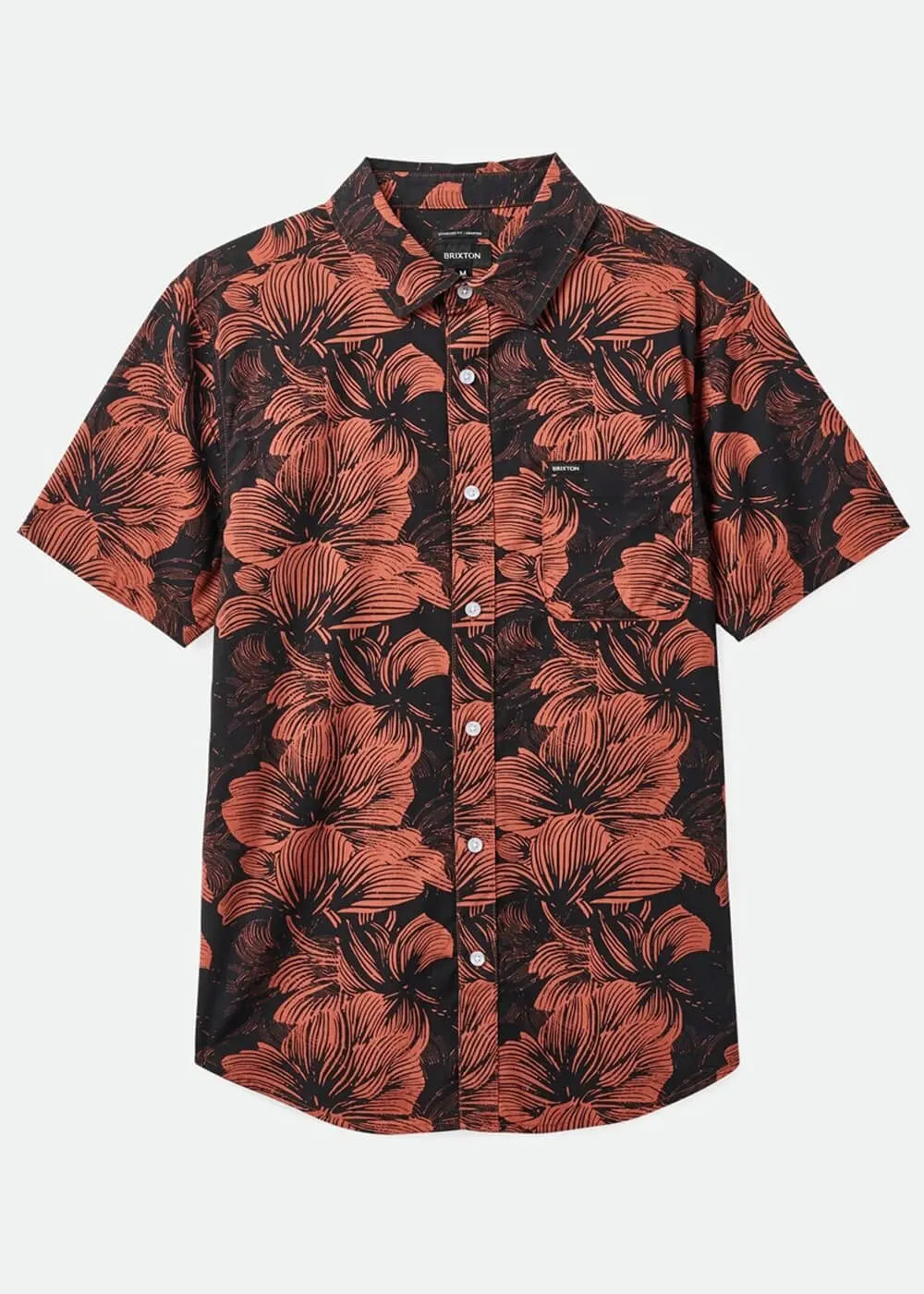 Brixton Men Charter Floral Print Shirt Black