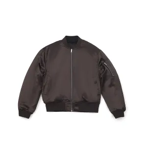 Brown Acetate Bomber Jacket