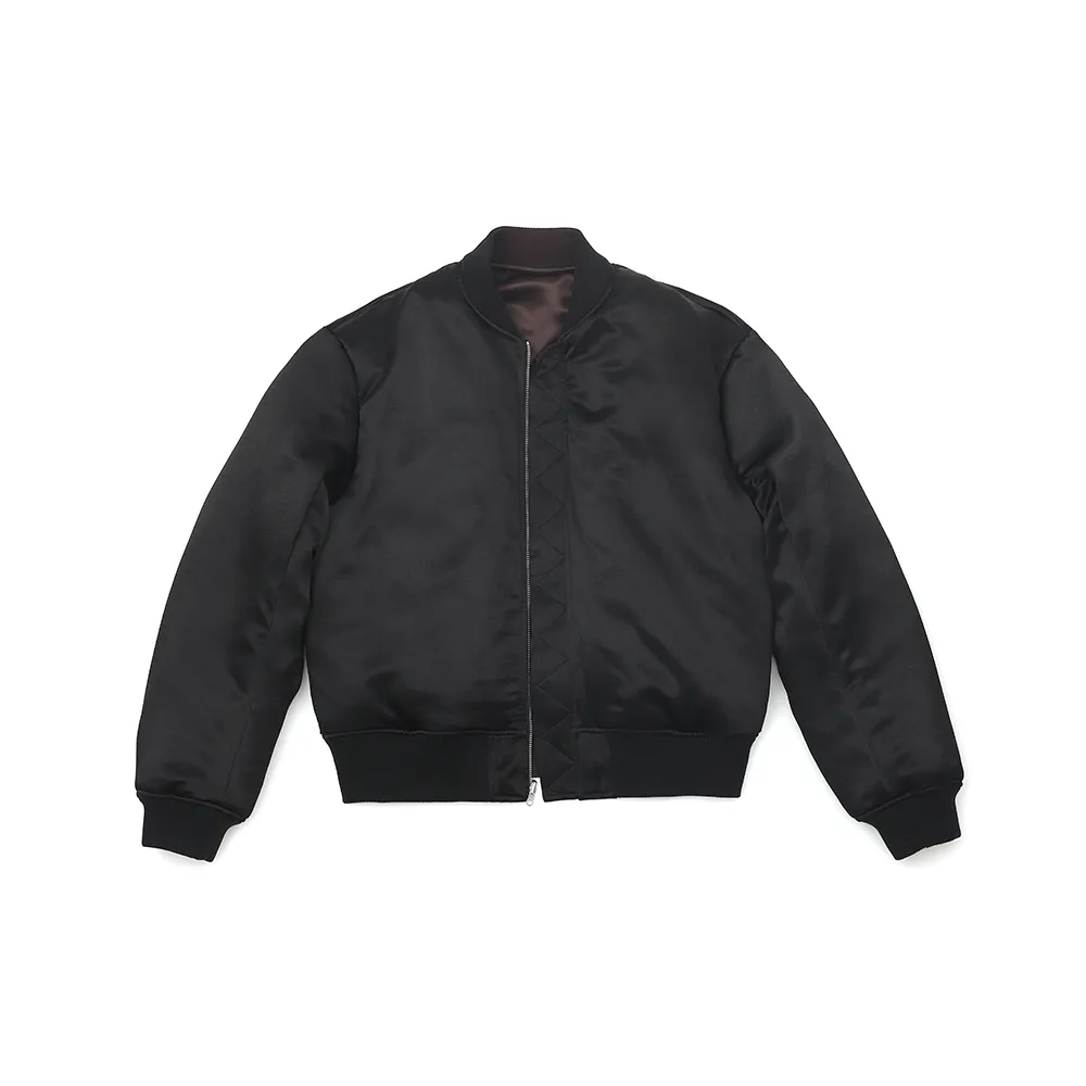 Brown Acetate Bomber Jacket