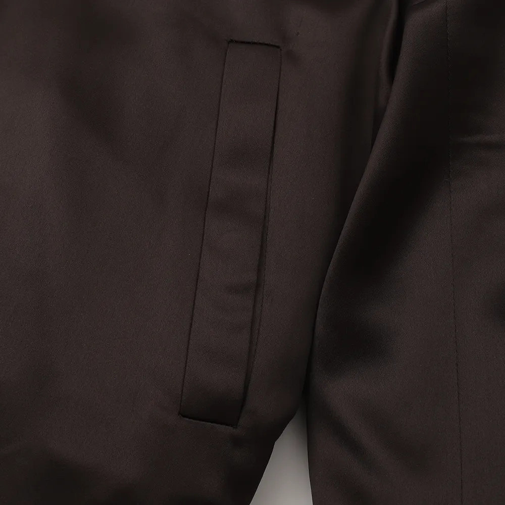Brown Acetate Bomber Jacket
