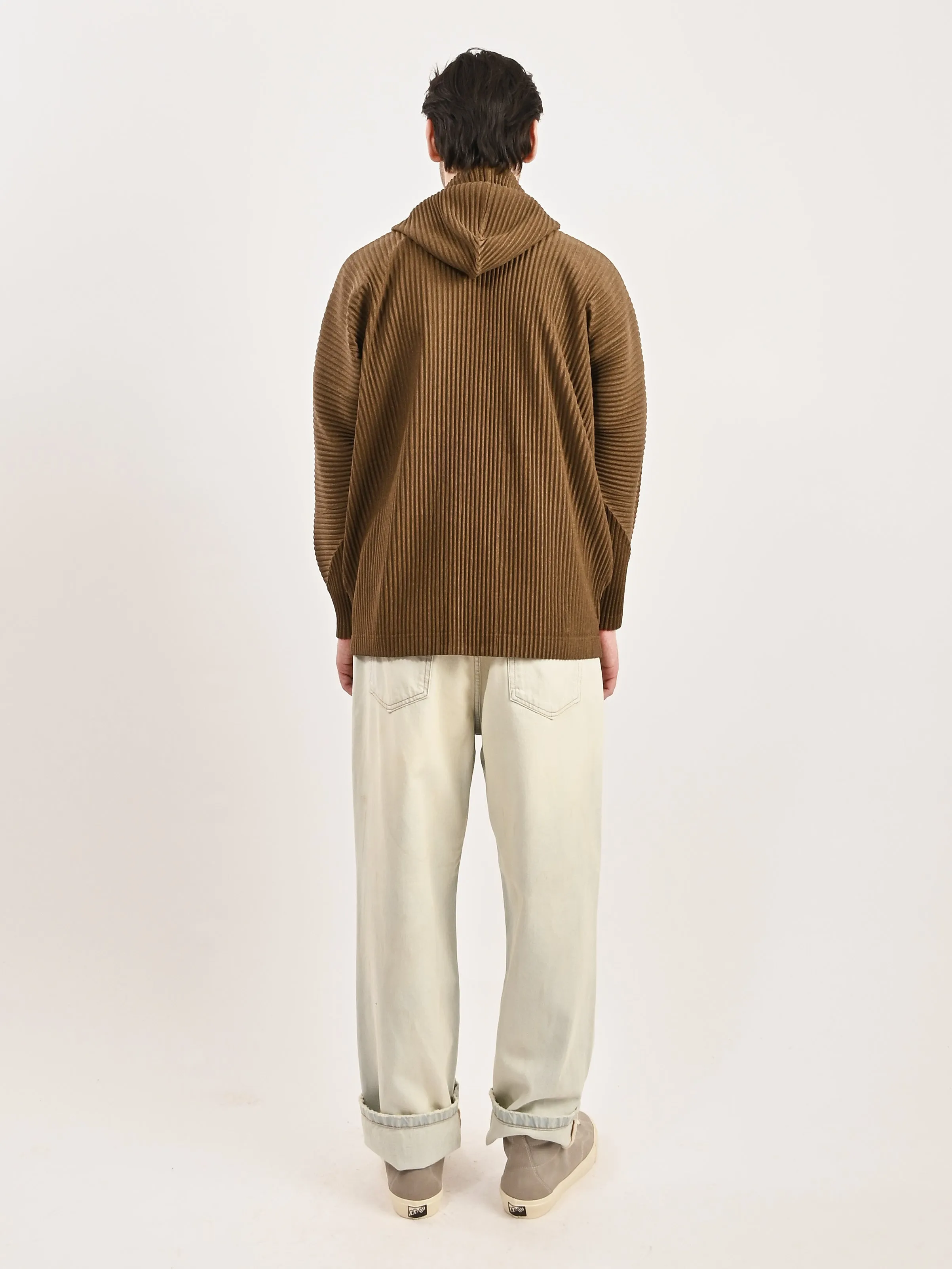 Brown Heather Pleats Jacket